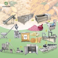 Chaîne de production continue pour le séchage et le traitement du gingembre, du curcuma, de la poudre d'oignon et de l'ail, avec machine de fabrication, pour la marque