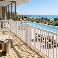 Clôture minimaliste moderne en alliage d'aluminium blanc pour balcon et escalier de villa de luxe avec installation DIY