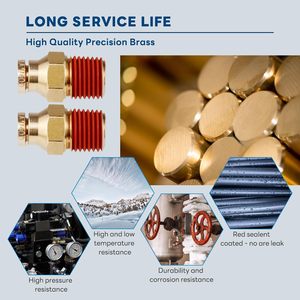 Boeray RP1000 <b>Quick</b> Push Connect Brass Straight Joint DOT Approved Male <b>Connector</b> for Truck Industrial Air Systems 300 PSI - Product Image 2