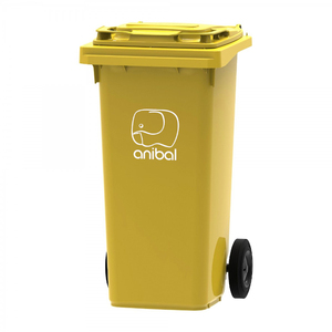 Bidone per Rifiuti Anibal 120 L Giallo con Ruote per Uso Esterno - Product Image 1