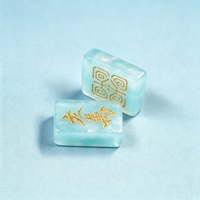 Tuiles décoratives en nacre bleue, taille personnalisée, ensemble de Mahjong nacré, tuiles de Mahjong américaines en acrylique nacré