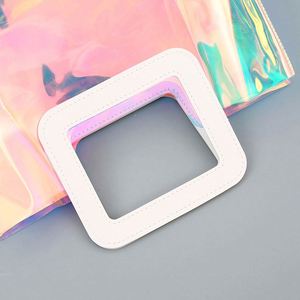 Bolsa de Mano de PVC Iridiscente con Logotipo Personalizado, Bolsa de Compras Transparente Holográfica - Product Image 4