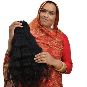 Extensions de cheveux humains vierges naturels Remy non traités, ondulés, du Tamil Nadu, double trame, à bandes adhésives, cheveux bruts, marque 100g - Product Image 1