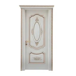 Portas de madeira de luxo personalizadas da cor branca com todos os acessórios