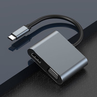 Adaptador USB 3,0 Hub 4 en 1 tipo C con HDMI Compatible para Macbook Samsung Hu Google para aplicación de monitor y altavoz 4K