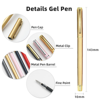 Logo personnalisé Vente en gros de haute qualité luxe multicolore métal coloré 0.5mm stylos gel ensemble avec capuchon