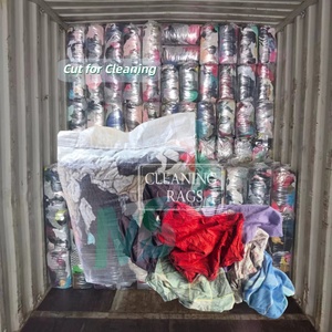 Chiffons de nettoyage écologiques en coton recyclé, chiffons de nettoyage en vêtements coupés récupérés, 10 kg de chiffons industriels mixtes - Product Image 1