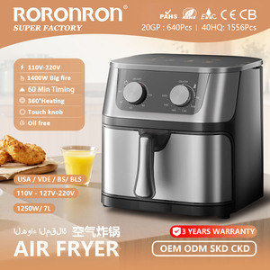 Nồi chiên không dầu gia đình 10L bằng thép không gỉ, điều khiển hai núm xoay, có chế độ cài đặt sẵn, hình vuông, dùng được cho khoai tây chiên, gà, cá (OEM/ODM) - Product Image 5