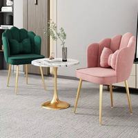 Chaise de salon en tissu avec pieds en métal et rembourrage en éponge, chaise de luxe abordable, tabouret de maquillage, chaise de maquillage tendance