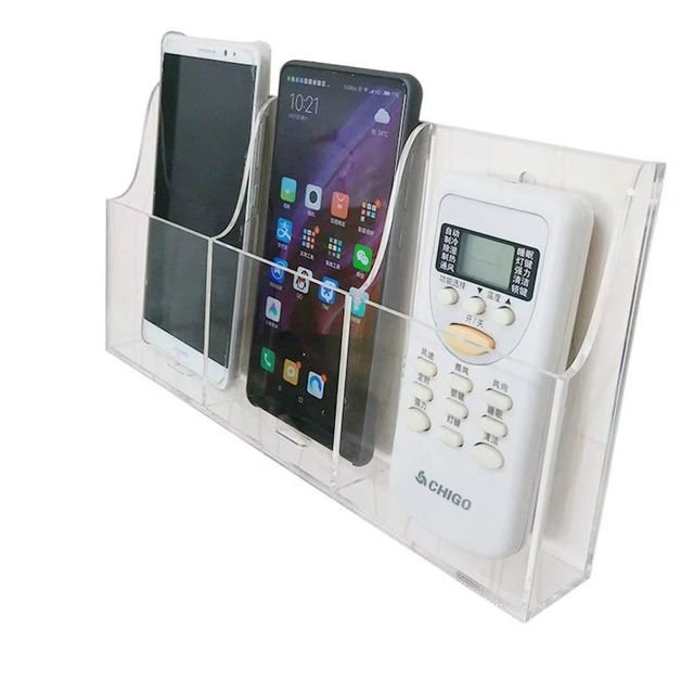 Factory Wholesale Custom Clear Wall Mount Desk Organizer Storage Box for Cell Phones Holder Acrylic Mobile Phone Storage Box
