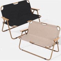 Chaises de camping pliantes portables d'extérieur pour la plage, la randonnée, le pique-nique, avec cadre en aluminium résistant aux UV, double siège, pour le loisir et les repas
