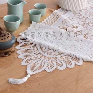 Wenxiang Lace Table Runner 33X114Cm Embroidered Leaf Pattern Rectangle Home Decor - Product Image 3