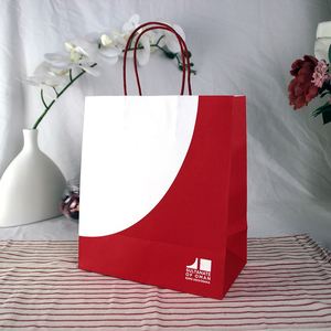 Custom Grocery Shopping Gift Handle Craft Print Food Takeaway Packaging White Brown Small Kraft Paper Bag with Your Own logo - Product Image 1
