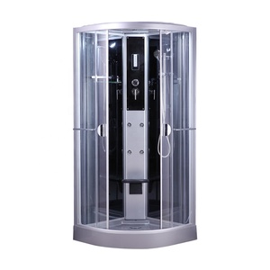 Salle de bain en gros portable salle de <span class=keywords><strong>douche</strong></span> d'angle en verre rond - Product Image 1