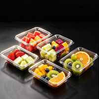 Boîte en plastique transparent PET carrée avec fermeture à clipser pour la présentation de biscuits, chocolats, pâtisseries en boulangerie, en pâtisserie, en épicerie
