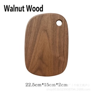 Tabla de cortar de madera de nogal negro de 22.5x15x2 cm con asa para servir pan, fruta, pizza, carne, estilo nórdico - Product Image 2
