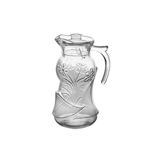 Thủy Tinh Cổ phiếu nhà máy có sẵn Glass Jug sẵn sàng để Tàu Hot Bán nước Jug kích thước lớn 1.8L Glass Pitcher với nắp nhựa - Product Image 6