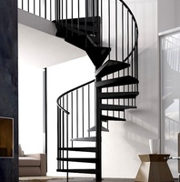 Escalier de conception peu encombrante Cavio Escaliers en colimaçon flottants avec garde-corps en fer forgé et bandes de roulement en acier Designs et dimensions sur mesure
