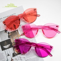 EAGO 2025 2026 Lunettes de soleil transparentes sans monture de haute qualité pour l'été, vente en gros, livraison rapide, protection UV400, style tendance pour hommes, PC
