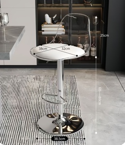 <span class=keywords><strong>Tabouret</strong></span> <span class=keywords><strong>de</strong></span> <span class=keywords><strong>bar</strong></span> moderne et simple en acrylique <span class=keywords><strong>transparent</strong></span> pour réception, cuisine et salon, à pieds hauts et réglable - Product Image 6