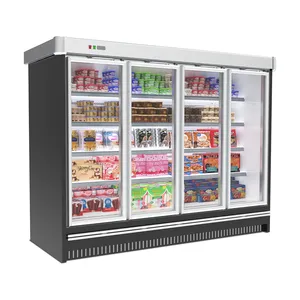 热卖立式玻璃展示饮料冰箱展示双门啤酒冰柜