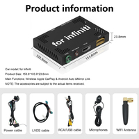 Kit de Interfaz de Módulo Decodificador Inalámbrico Apple CarPlay y Android Auto para Infiniti Q60 Qx50 Q50L 2015-2019