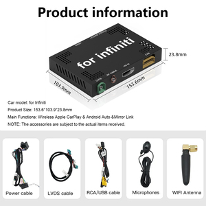 Q60 Qx50 Q50L Auto Electronics Accesorios Inalámbrico <span class=keywords><strong>Apple</strong></span> CarPlay Android Auto Módulo para 2015 - 2019 Infiniti Upgrade Kit - Product Image 5