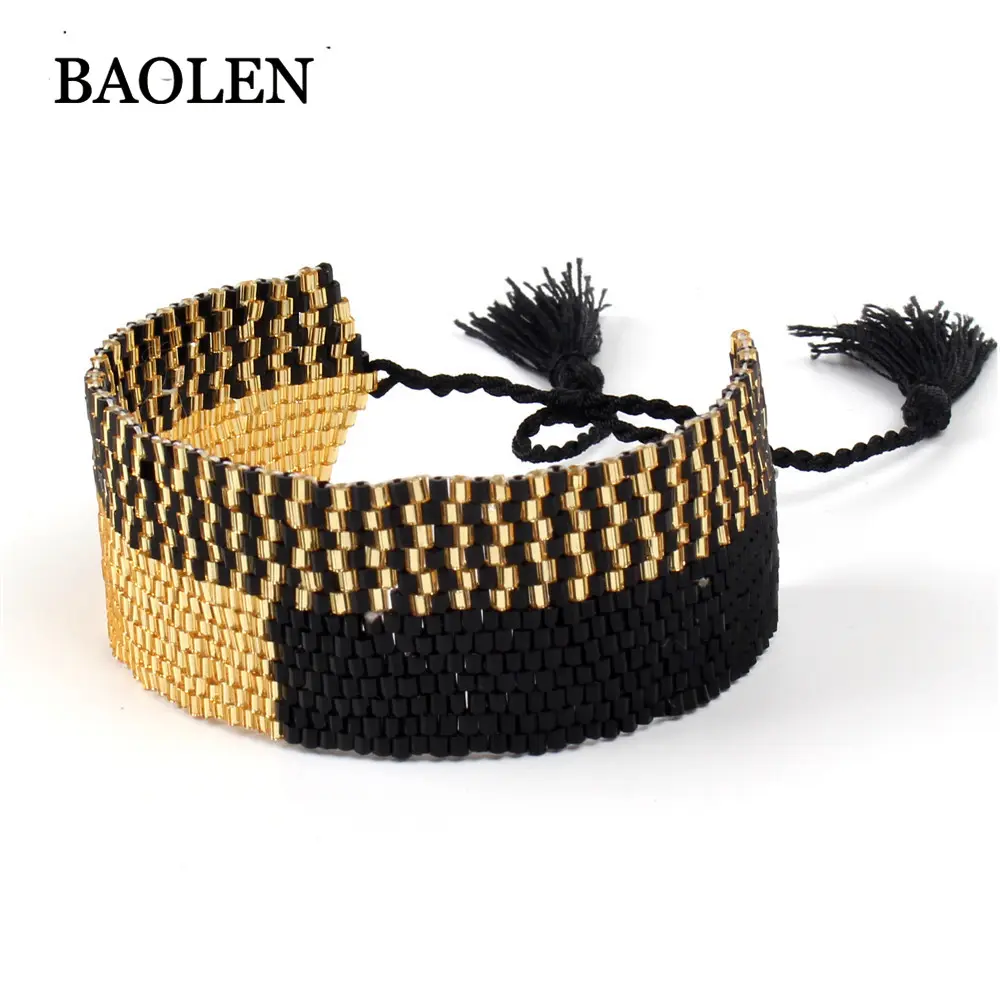 Nieuwe Handgemaakte Mizhu MIYUKI Bohemian Kwastje Armband Armband Nationale Wind Hand gebreide Sieraden Spot Groothandel