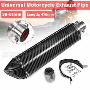 Tubo de Escape Universal para Motocicleta de 470 mm, Punta de Escape Deslizable de 51 mm, Estilo Carbono, para Honda/Yamaha/Suzuki - Product Image 1