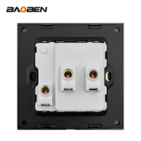 BAOBEN Panneau en verre noir de type 86, interrupteur mural multifonctionnel avec prise USB de type C, adapté à un usage domestique et hôtelier.