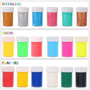 Affiche professionnelle peintures acryliques ensemble Non toxique 6 couleurs 22ml peinture peinture au doigt pour enfants bricolage - Product Image 6