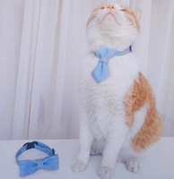 Collier ajustable en jean avec nœud papillon pour chats et petits chiens – Accessoire formel pour animaux de compagnie pour mariages et fêtes