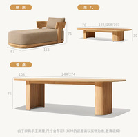 Custom-made Nordic-style Cross-border Outdoor Sofa Set for Patios Gardens; Weatherproof Rot-resistant Teak Furniture Solid Wood