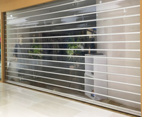 Porte roulante commerciale transparente en métal, cadre en métal, porte roulante en alliage d'aluminium pour supermarché