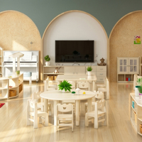 Ensemble table et chaises modernes pour enfants, rondes, en bois, pour la maternelle, la garderie, la salle de classe, mobilier d'apprentissage, bureau pour enfants, aire de jeux