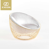 Fccexeon — fauteuil en cuir doré moderne, canapé italien de luxe