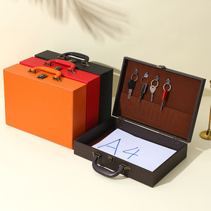 Boîte de livraison en stock, porte-clés en cuir, documents immobiliers, contrat et politique d'assurance, personnalisable avec logo - Product Image 2