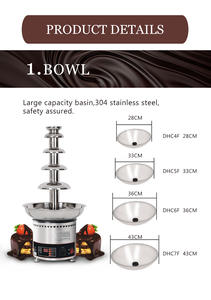 Machine électrique commerciale de fontaine de chocolat de certificat de <span class=keywords><strong>la</strong></span> CE - Product Image 3