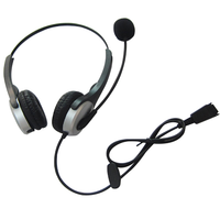 Casque Anti-Bruit Professionnel avec Microphone Compatible Plantronics ou Jabra pour Centre d'Appels