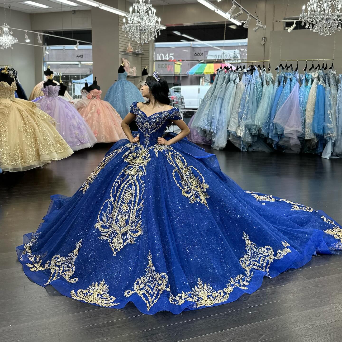 blue dress for baby girl Detachable Long Sleeves Quinceanera Dress