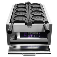 Nouvelle Machine à Gaufres Électrique Commerciale 220V en Acier Inoxydable, Motif Pièce de Monnaie Japonaise (10 Yen), pour 4 Gaufres, Personnalisable avec Logo, Idéale pour Gâteaux et Biscuits