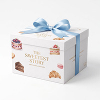 Scatole per Torte Personalizzate per Feste e Compleanni, Design in Carta Rivestita per Alimenti, Scatole Rigide in Cartone per Pasticceria con Nastro
