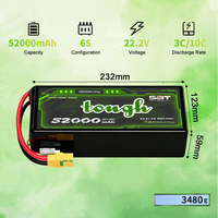 Надежная твердотельная батарея с высокой плотностью энергии 6S 22.2V 52000mAh 52Ah 5C 350Wh/Kg для промышленных геодезических и доставочных дронов