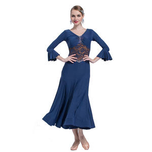 M-1750 גברת של בפועל סלוניים שמלת סטנדרטי למבוגרים ביצוע אימון מודרני ואלס ריקוד לטיני ריקוד ארוך שמלת למכירה - Product Image 3