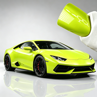 KUCAI 1,52*17m/rouleau Film vinyle liquide métallique pour voiture en PVC jaune citron fluorescent, film de changement de couleur pour véhicule