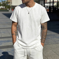 T-shirts d'été pour hommes 100% coton slub, t-shirts unis, vente en gros, fabricants de vêtements, t-shirts pour hommes personnalisés de haute qualité et premium
