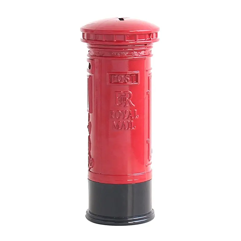 빨간 창조적인 기념품 장신구 예술 기술 우체통 안전한 동전 돼지 저금통 전화 부스 돈 상자