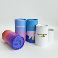 Emballage en tube de papier rigide avec impression dégradée personnalisée pour flacon d'huile essentielle avec compte-gouttes, boîte cadeau cylindrique