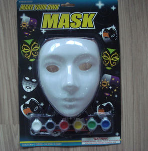 Maschera artigianale bianca artigianale con maschera bianca per il viso verniciabile con vernice per le vacanze - Product Image 3