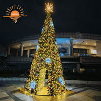 Arbre de Noël géant commercial extérieur de 5m, 6m, 10m, 12m, 15m avec éclairage, personnalisé pour centre commercial, hôtel